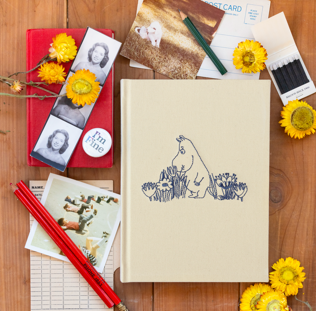 3P4 x Moomin® - Moomintroll Garden Embroidered Journal