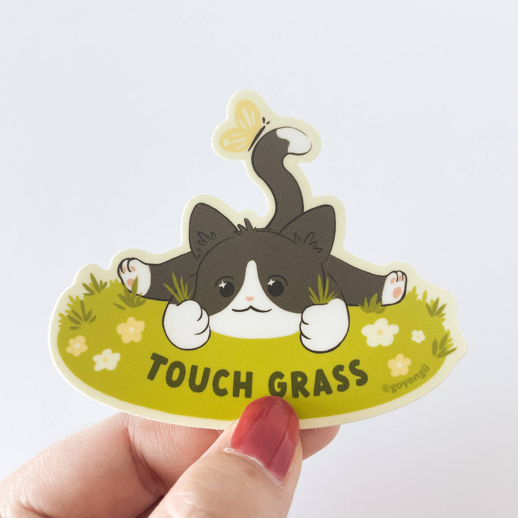 Touch Grass Waterproof Vinyl Sticker