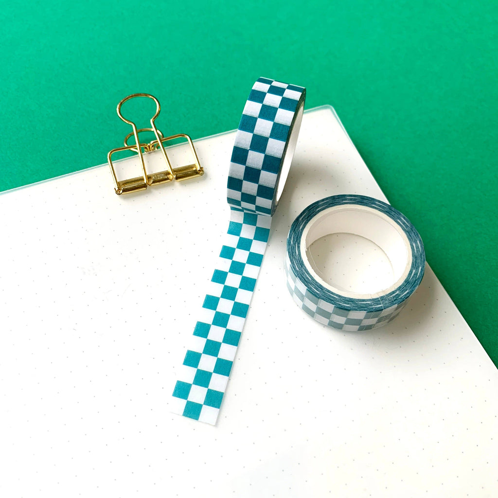 Green Checker - Washi Tape - 15mm