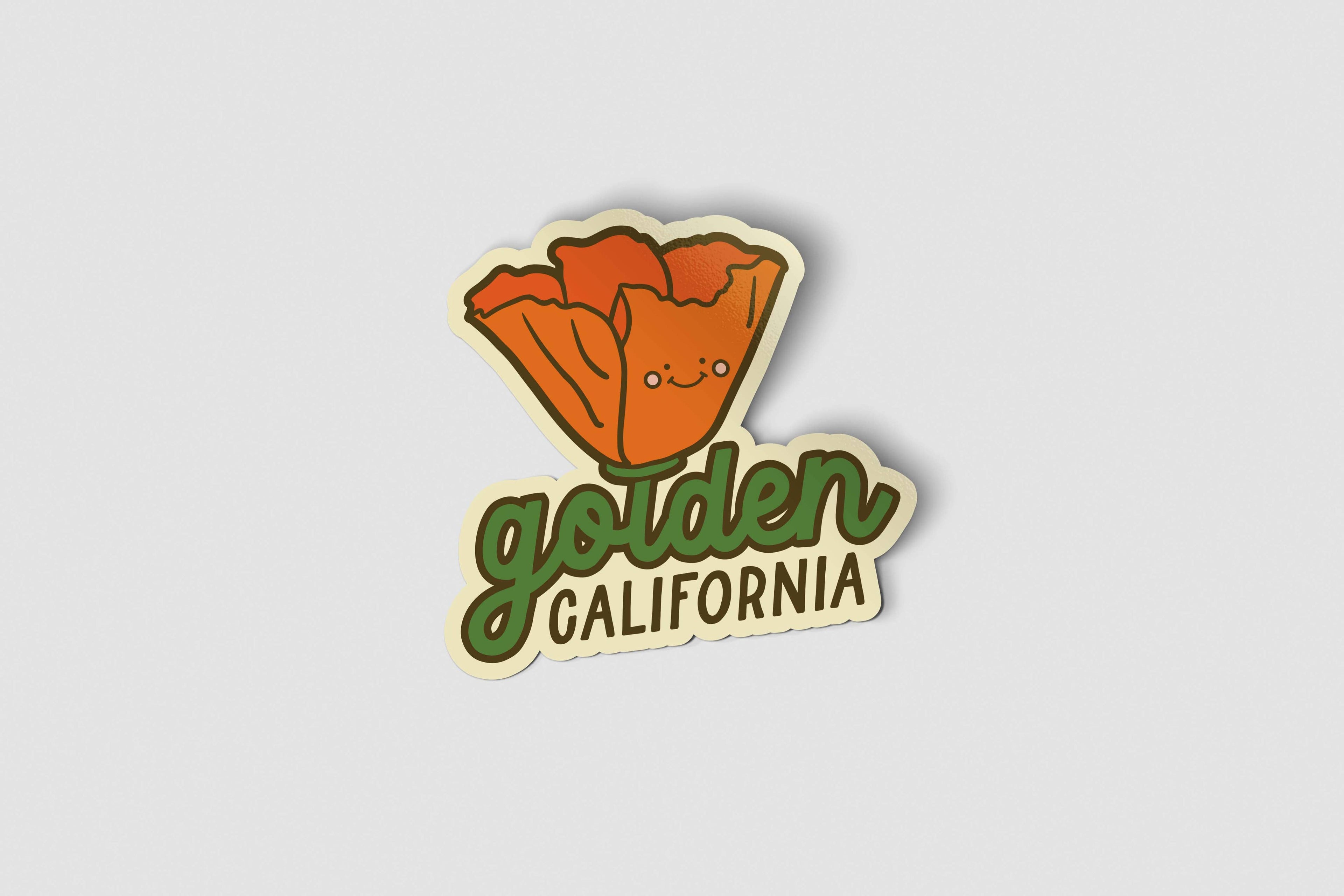 Golden California Sticker