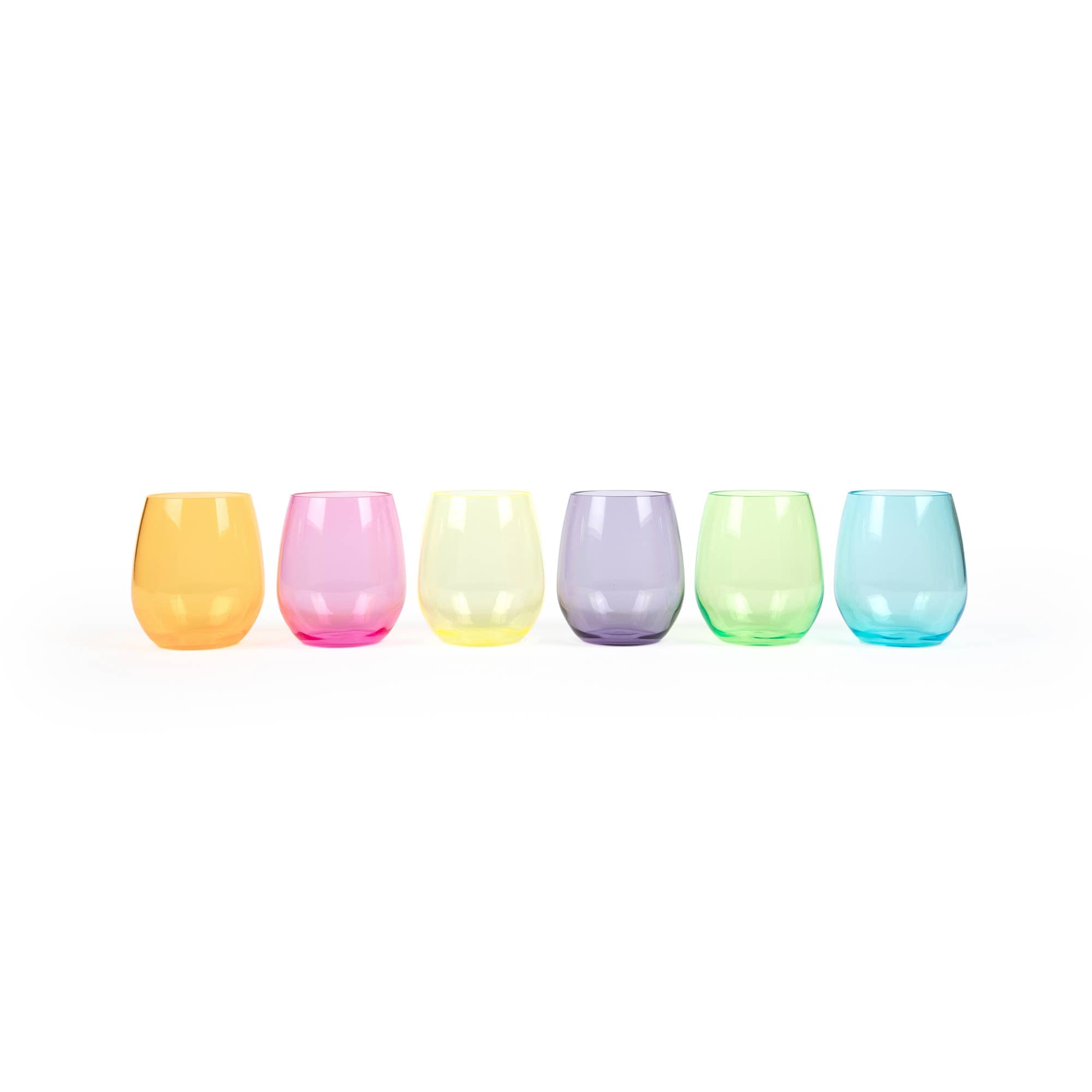 Acrylic Stemless Wine Glasses-Bright