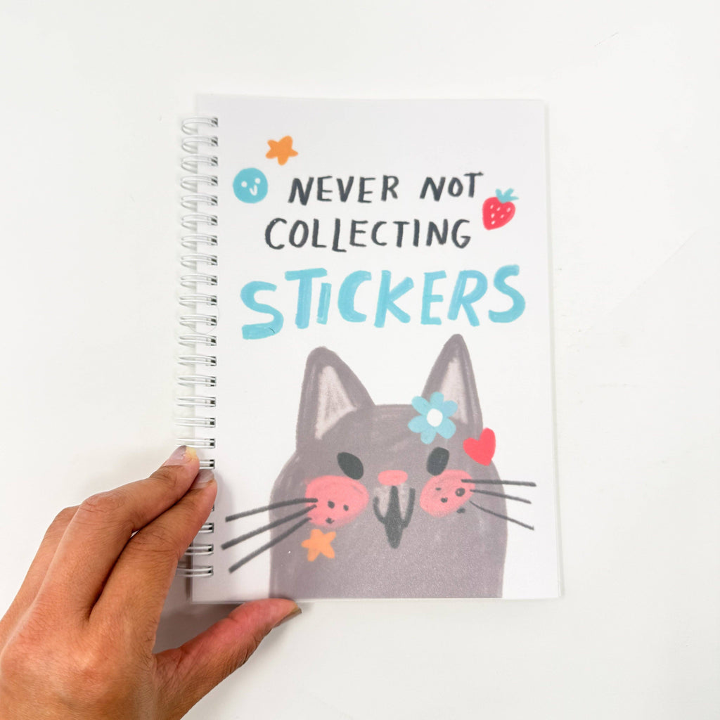 Never Not Collecting Stickers Kitty Reusable Sticker Book - Medium