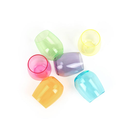 Acrylic Stemless Wine Glasses-Bright