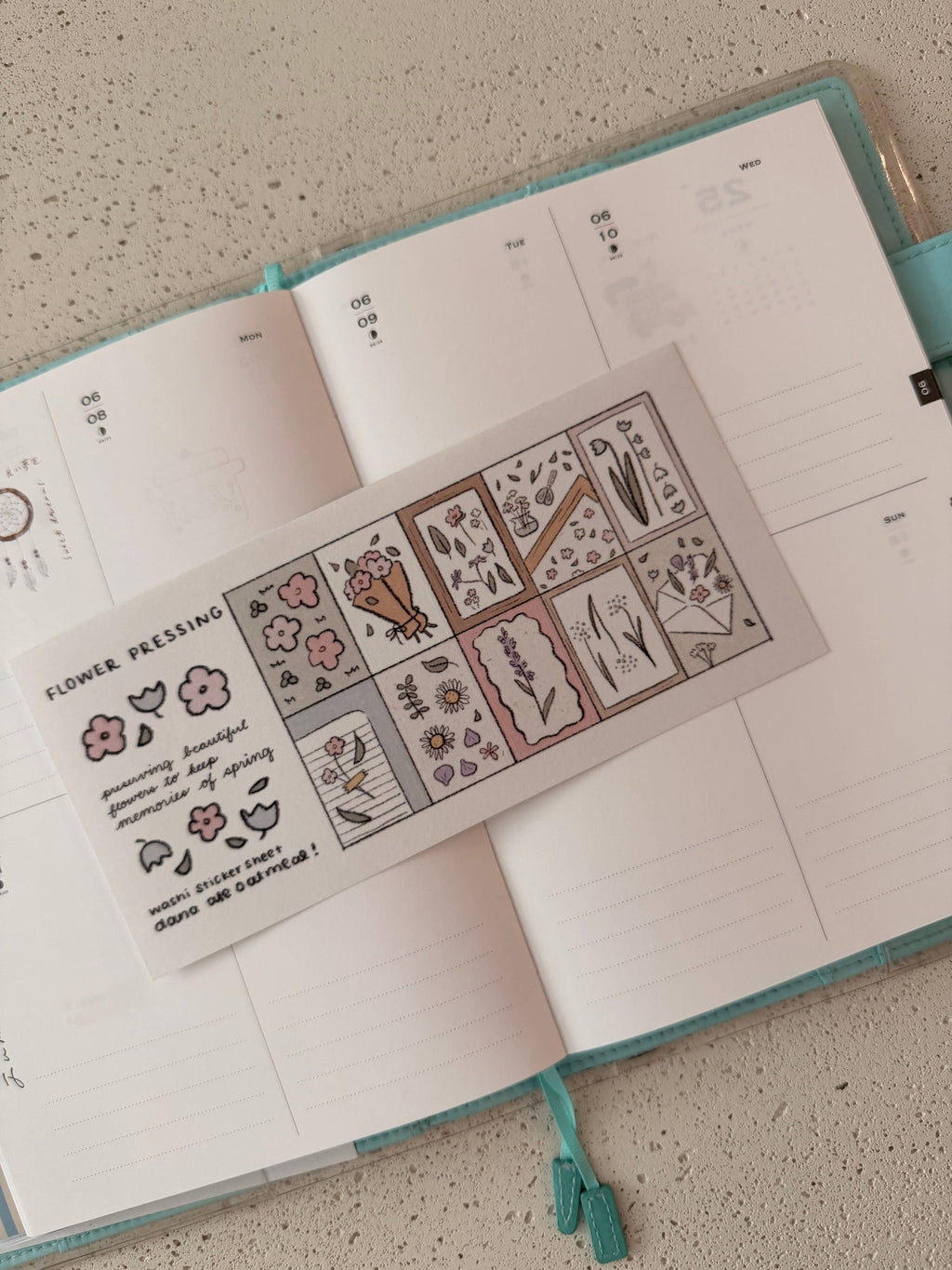 Flower pressing - washi sticker sheet