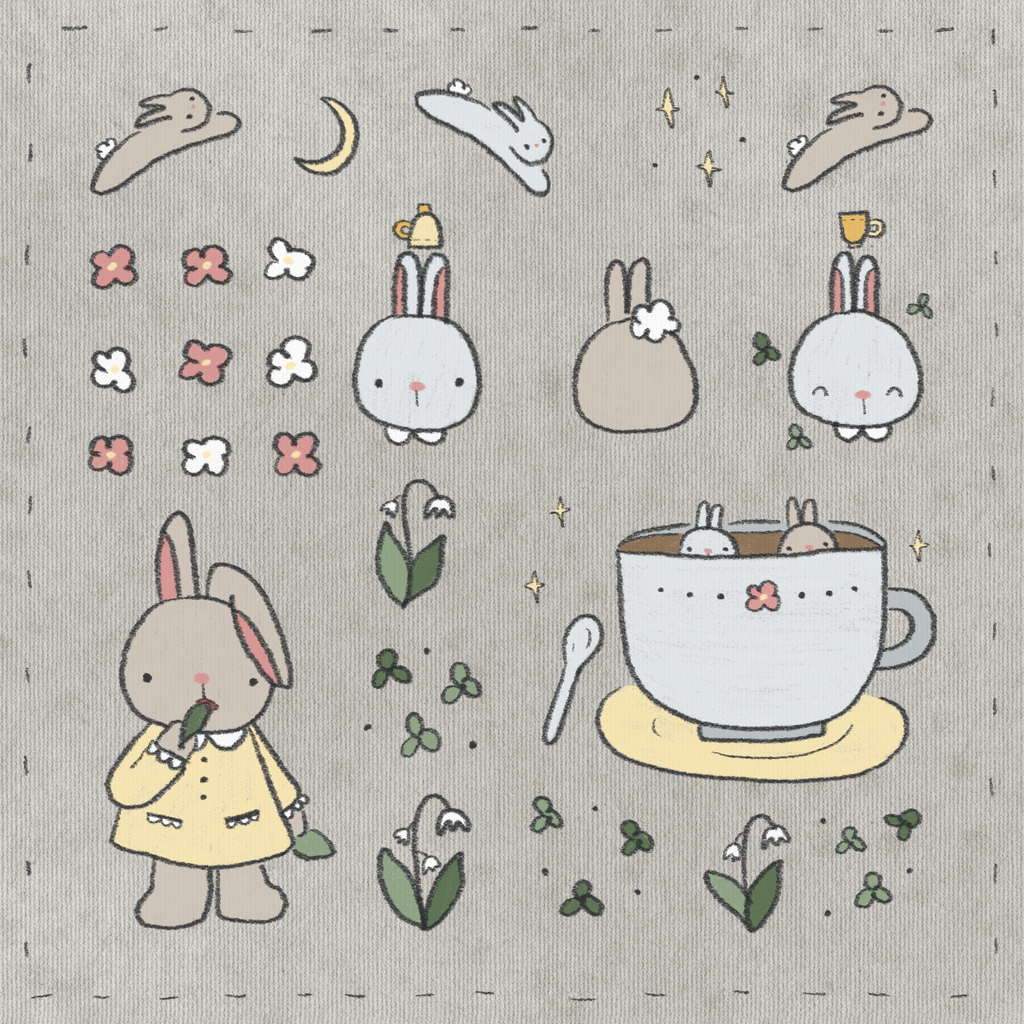 Bunny - washi sticker sheet