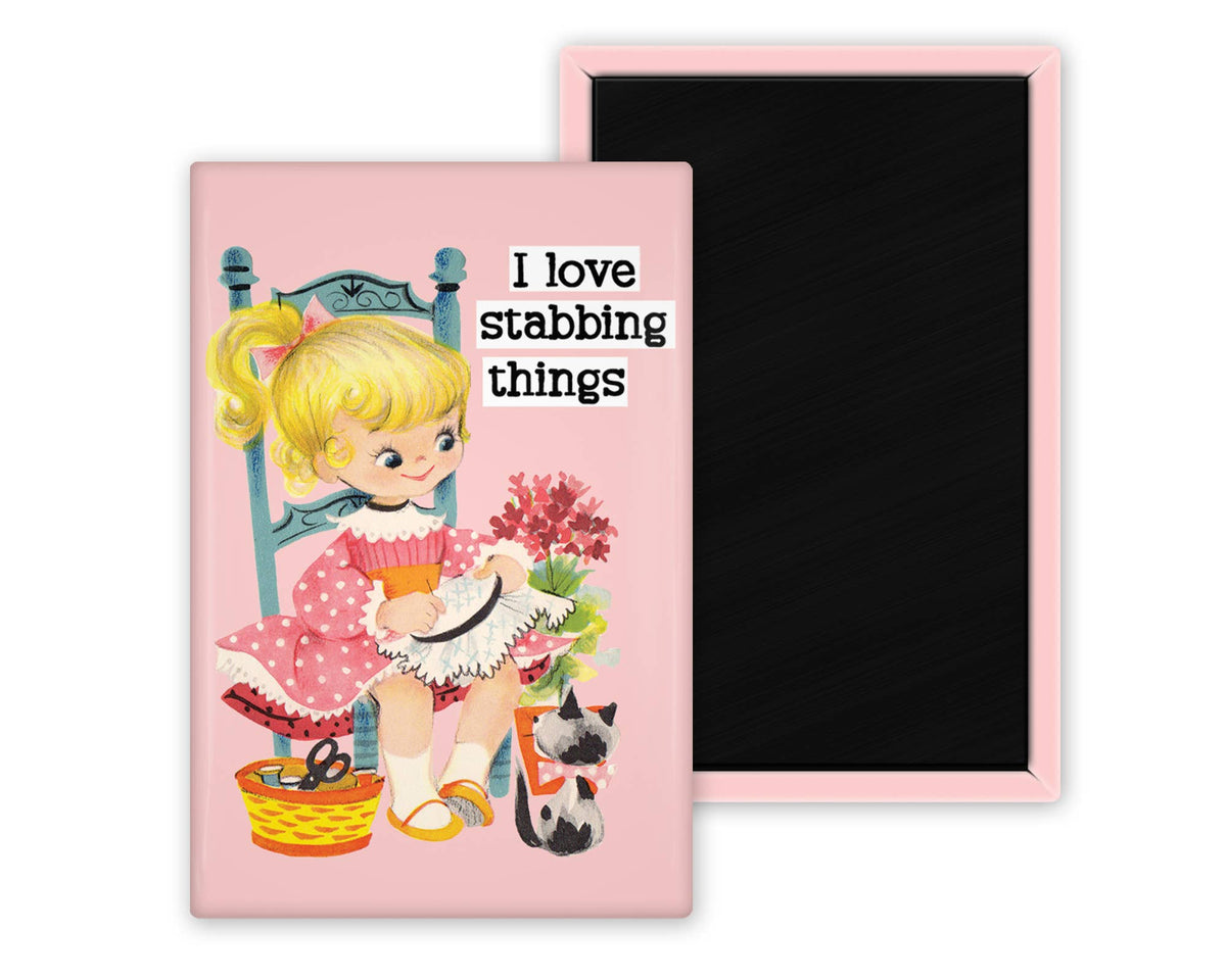 I Love Stabbing Things Needlework Rectangle Magnet
