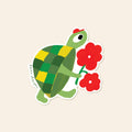 Turtle Flowers Vinyl Sticker – Cute Sticker