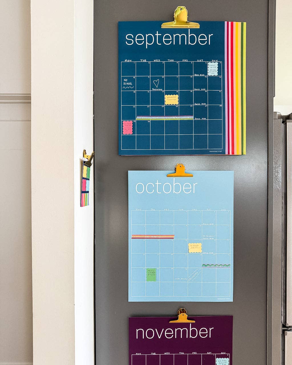 Reusable Large Wall Calendar in Rainbow | 16 x 20 inches