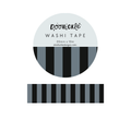 Black and Grey Stripe - Washi Tape - 20mm
