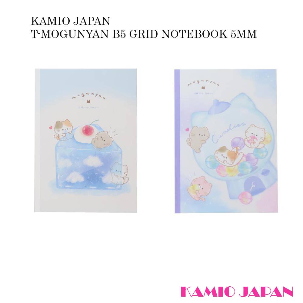 【JAPANESE】KAMIO JAPAN T-MOGUNYAN B5 GRID NOTEBOOK 5MM