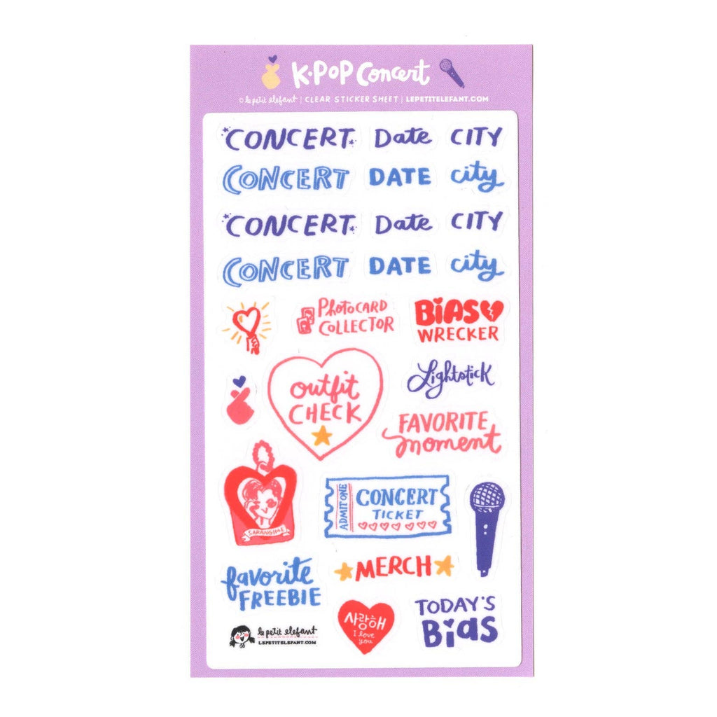 K-POP Concert Clear Sticker Sheet