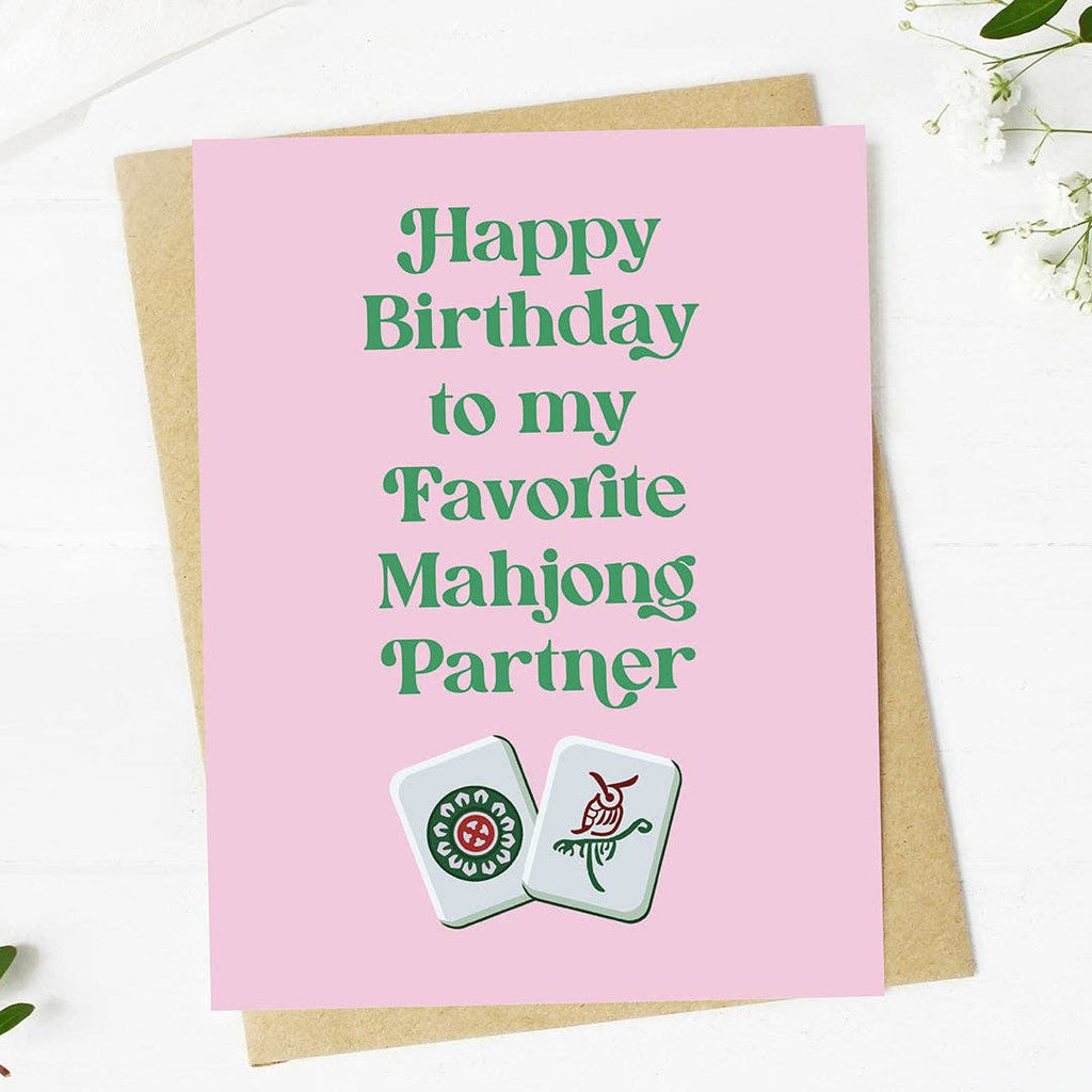 "To my favorite Mahjong partner" Birthday Card