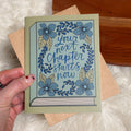 "Your next chapter starts now" Book Encouragement Card