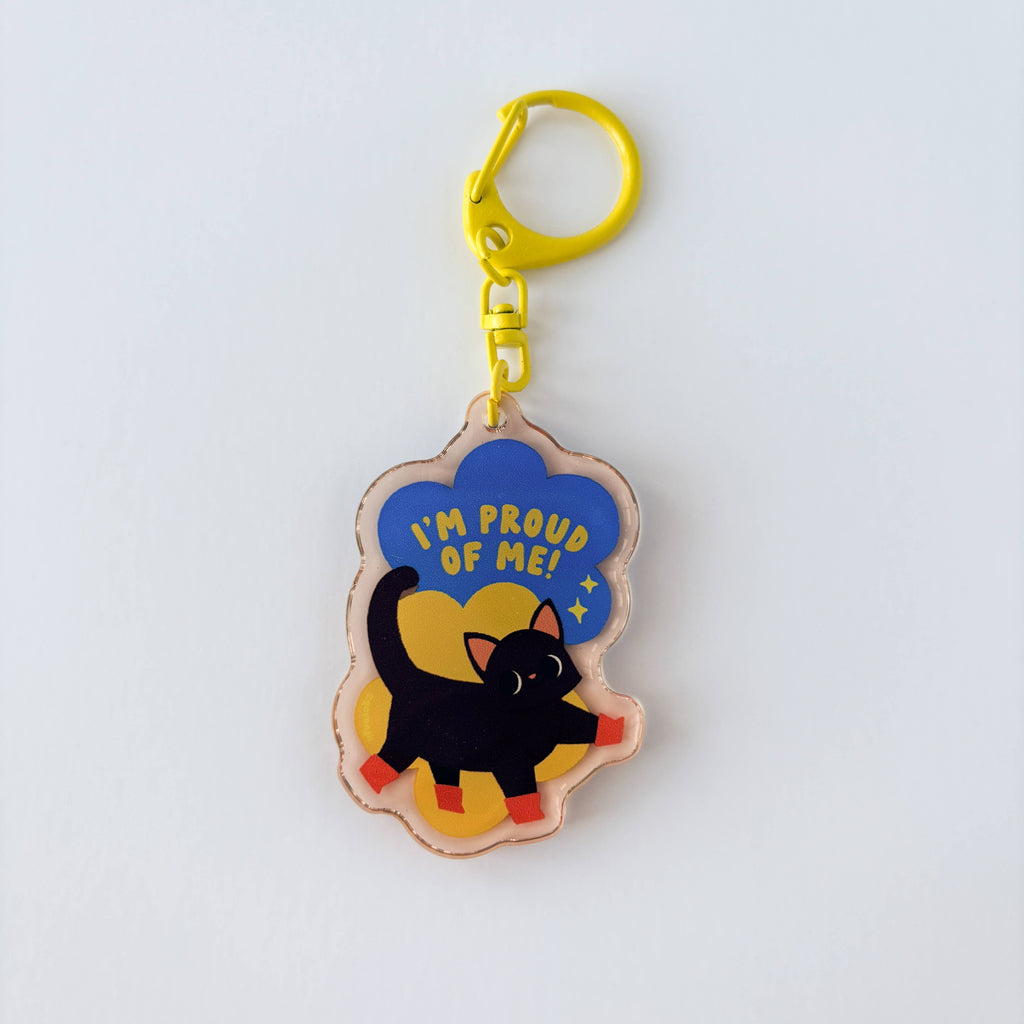 Proud of Me Glitter Acrylic Keychain