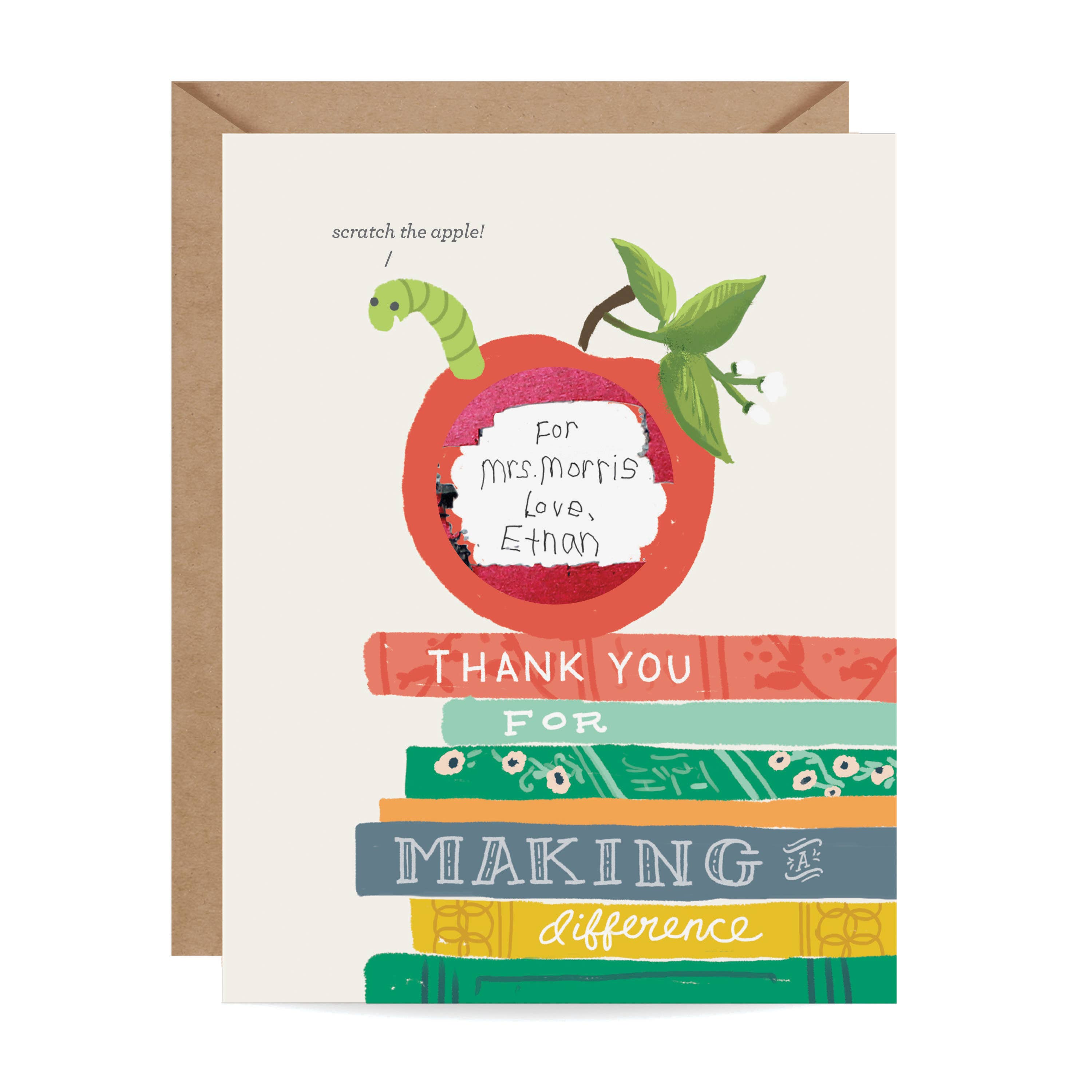 Scratch-off Card - Bookworm - Teacher/Thank You