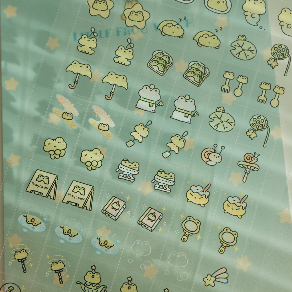 Little Frog Witch Sticker Sheet (little square)