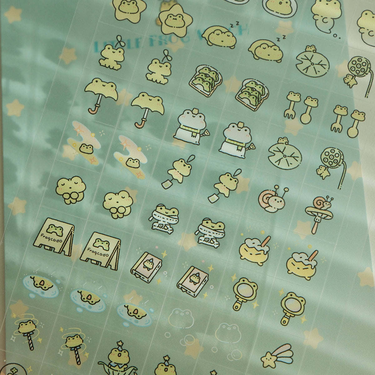 Little Frog Witch Sticker Sheet (little square)