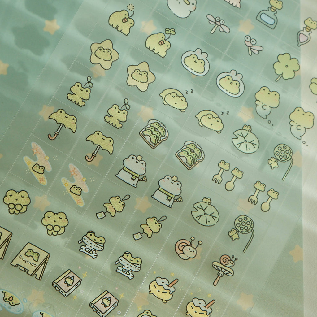 Little Frog Witch Sticker Sheet (little square)