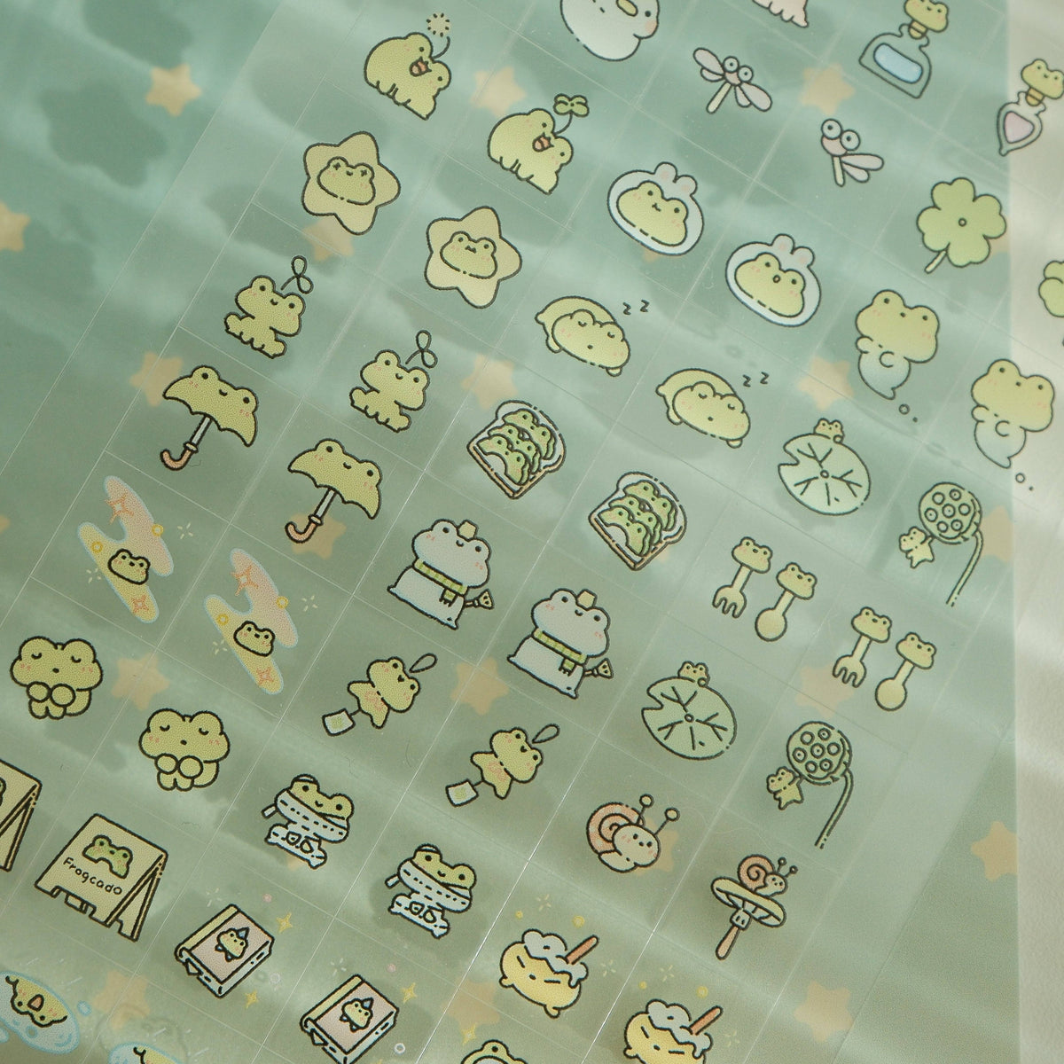 Little Frog Witch Sticker Sheet (little square)