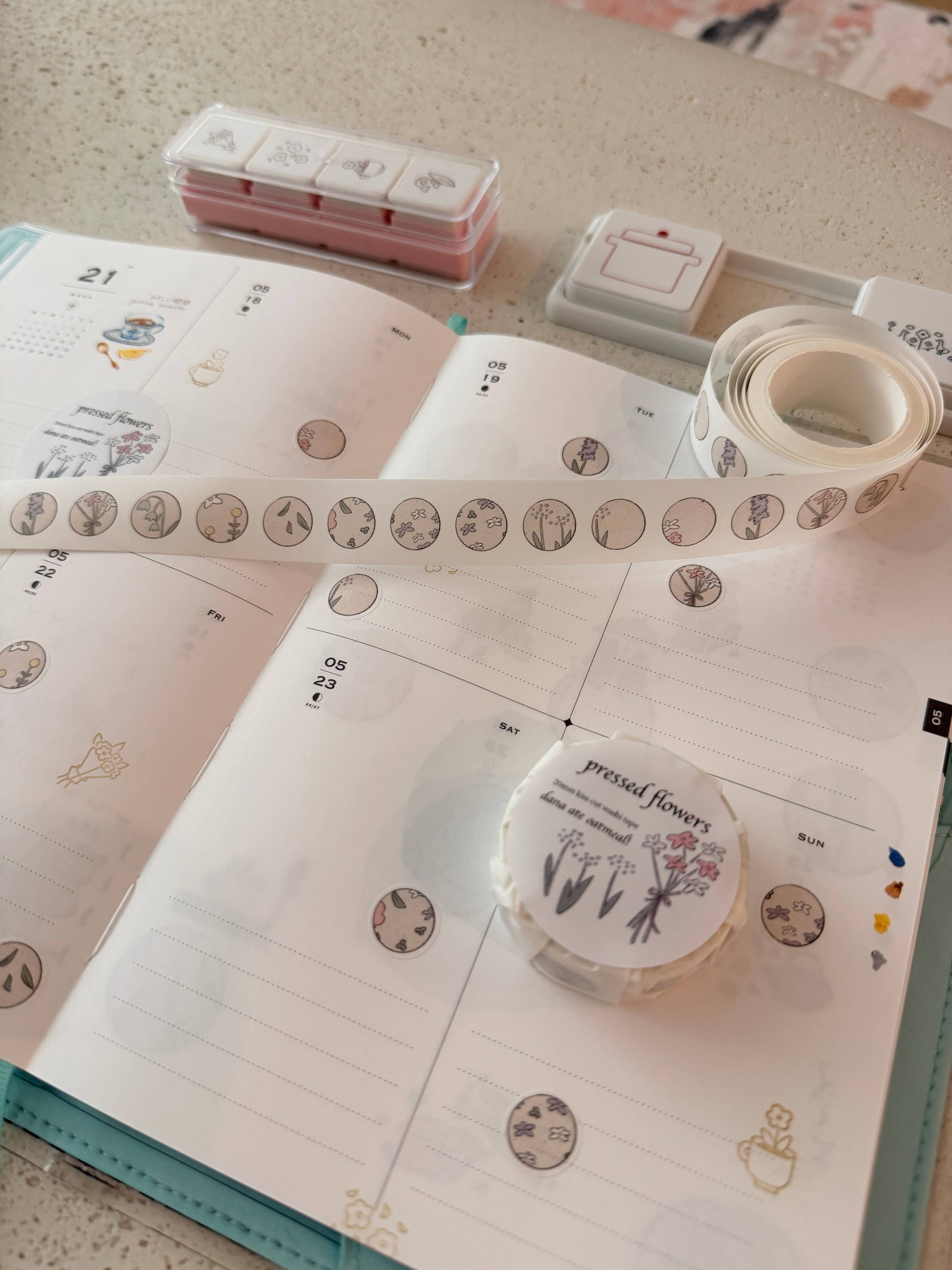Pressed flowers - kiss cut - 20mm washi tape