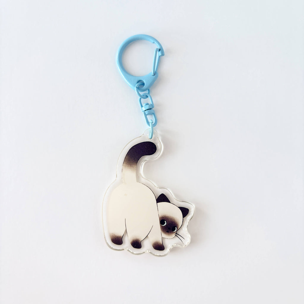 Cheeky Siamese Glitter Acrylic Keychain