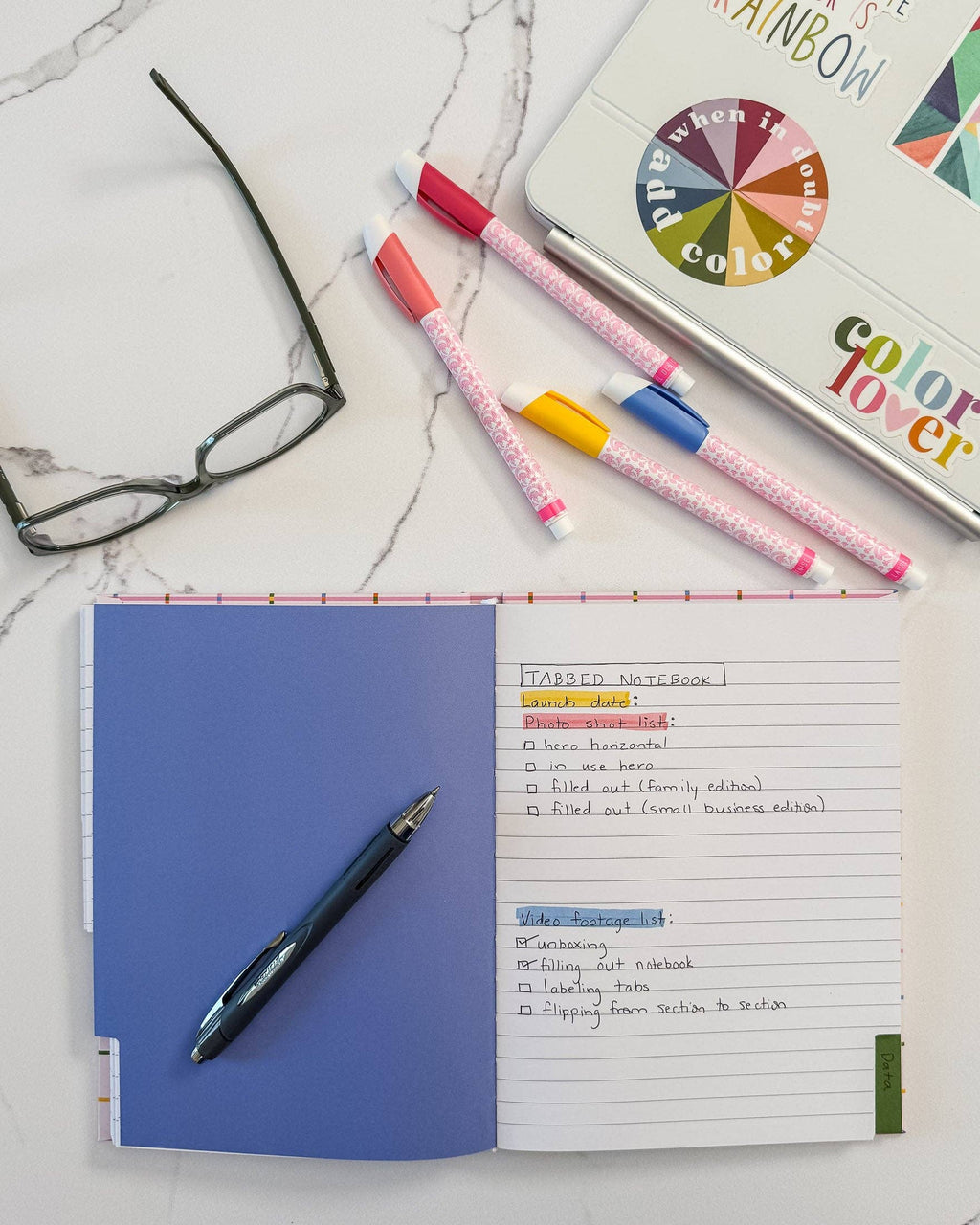 Colorful Tabbed Notebook