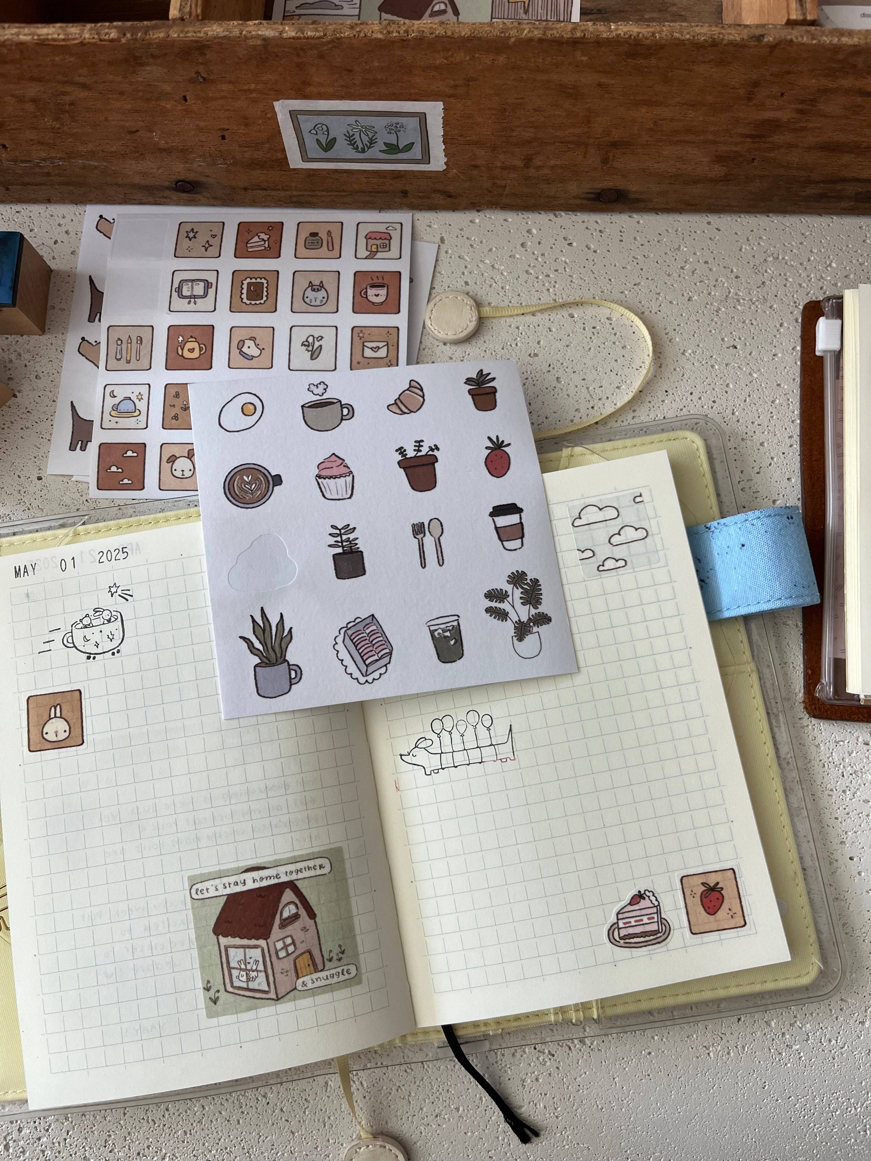 Cafe - washi sticker sheet