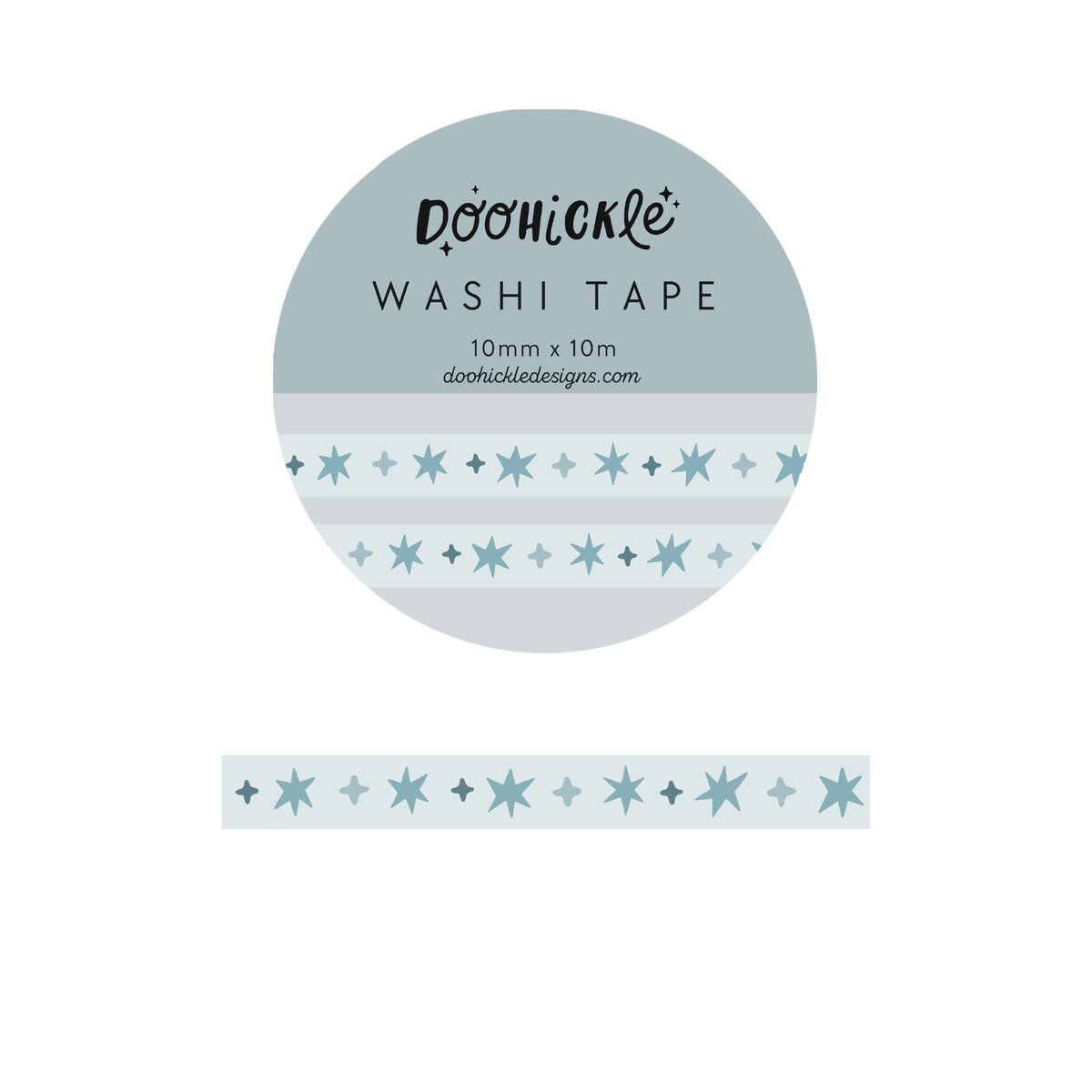 Light Blue Wonky Stars Small - Washi Tape - 10mm