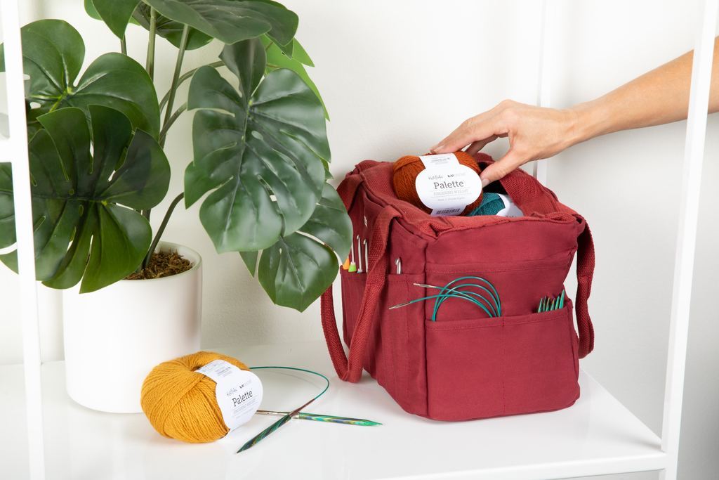 Soolla Studio Artist Bag, Sangria, Knitting Crochet Yarn Bag