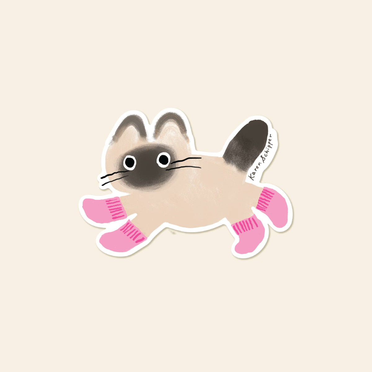 Cat Socks Sticker - Cute Cat Lover Sticker