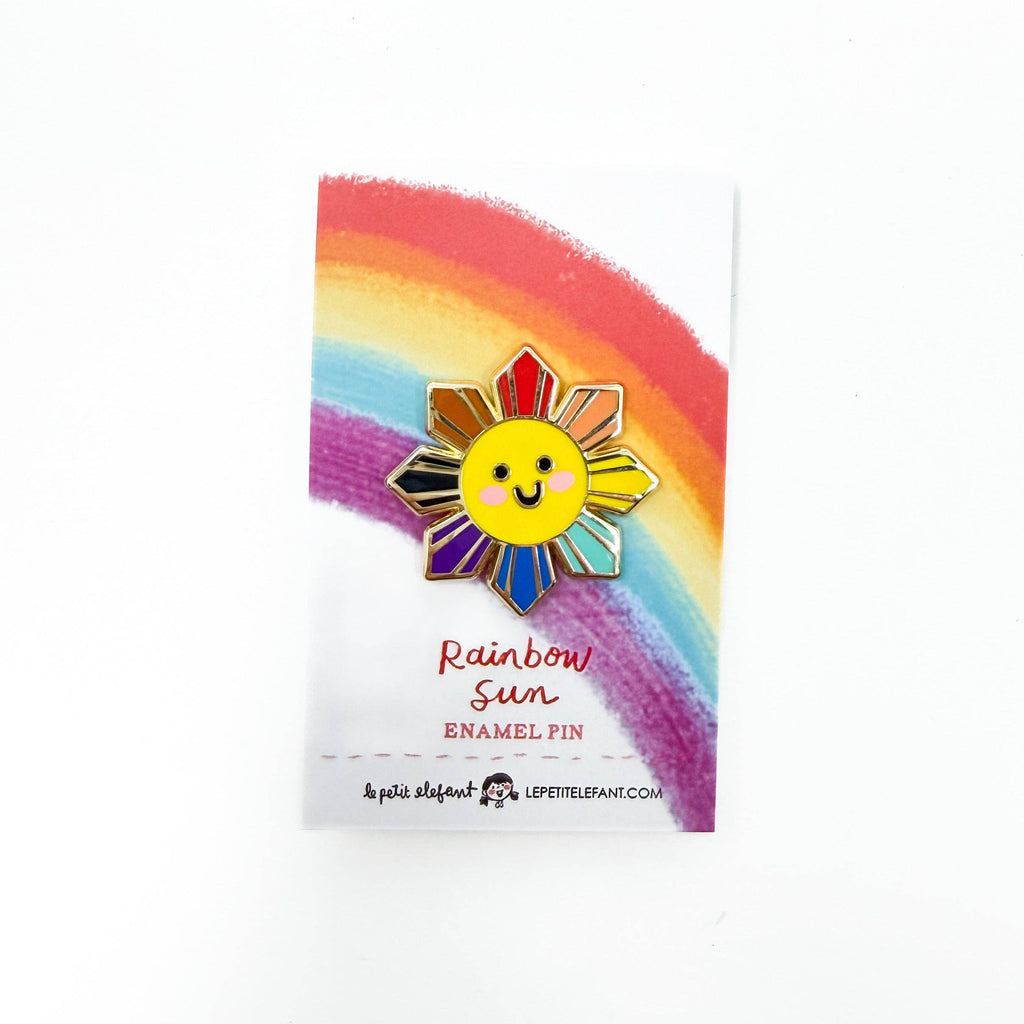 LBGTQIA Rainbow Sun Enamel Pin