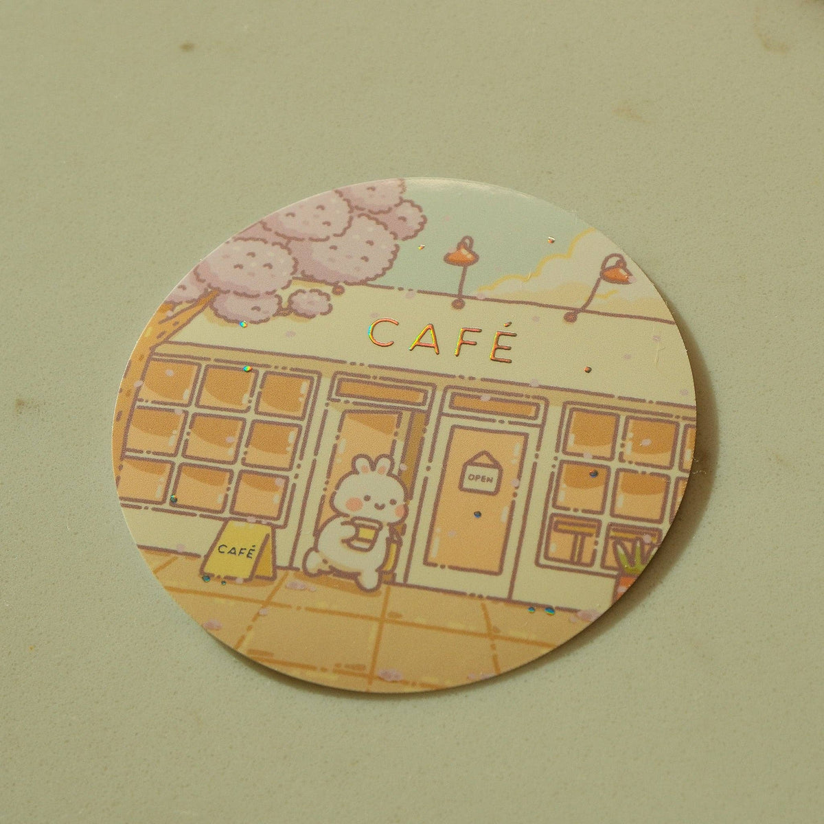 Morning Cafe-California Series Die Cut Sticker