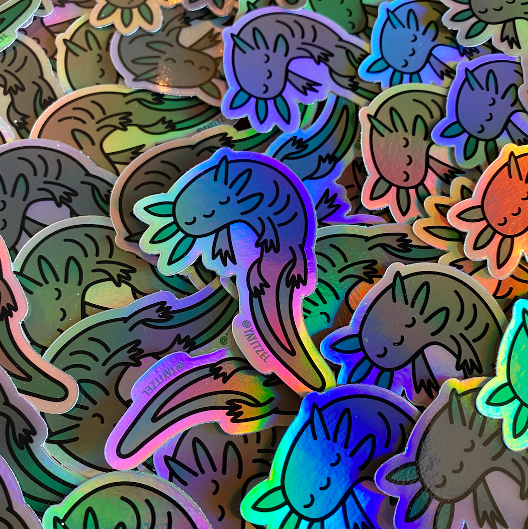 Holographic Axolotl Sticker