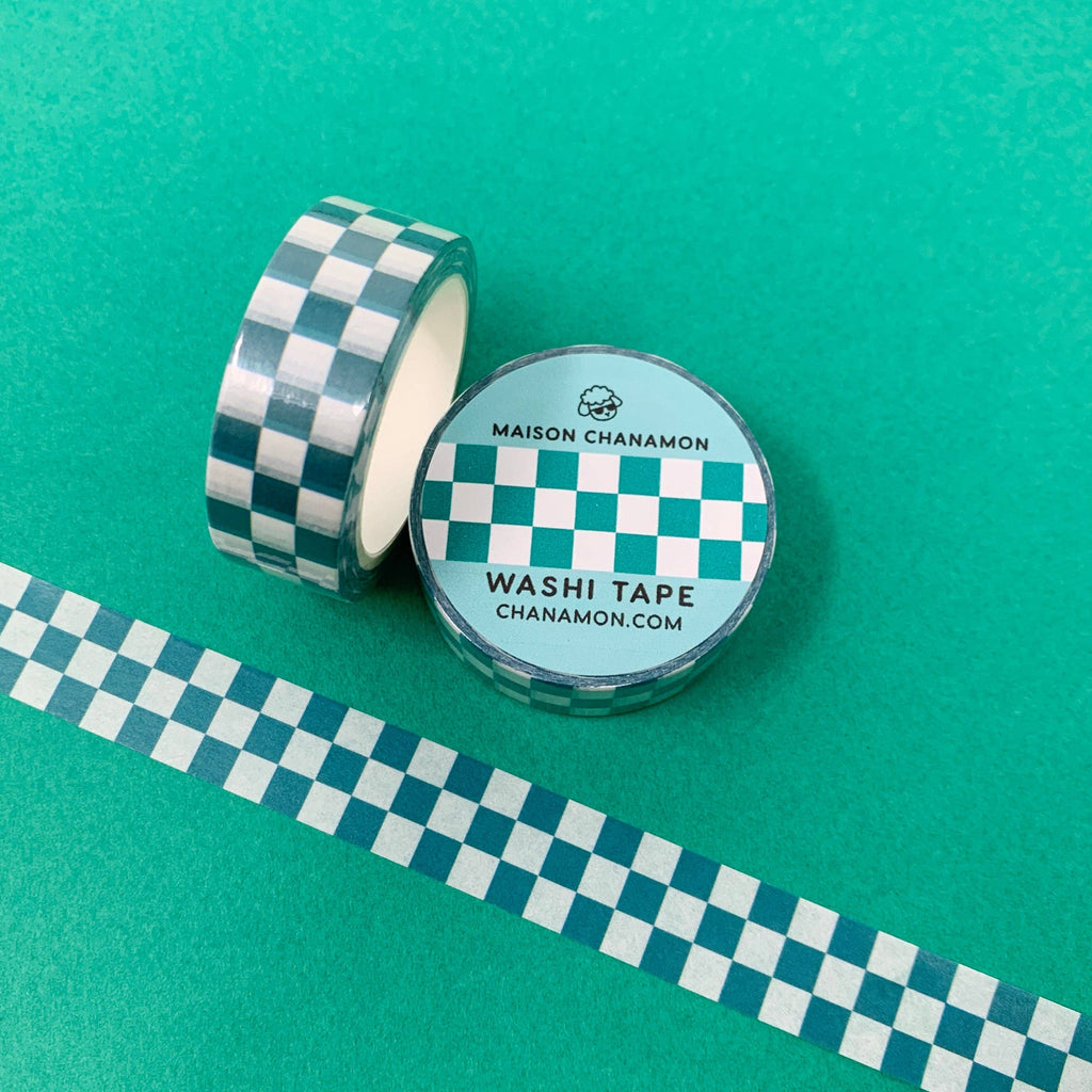 Green Checker - Washi Tape - 15mm