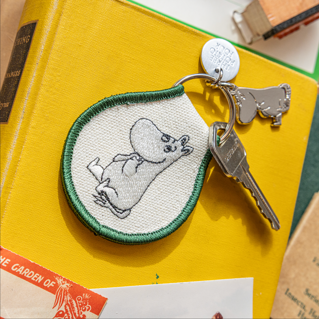 3P4 x Moomin® - Moomintroll Sitting Patch Keychain + Charm