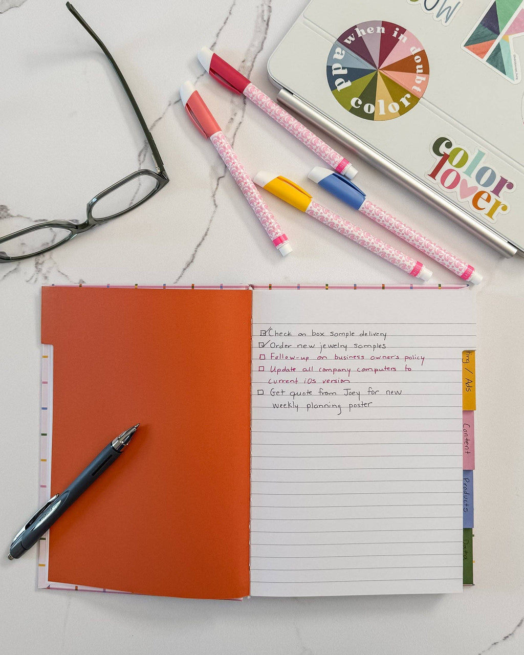 Colorful Tabbed Notebook
