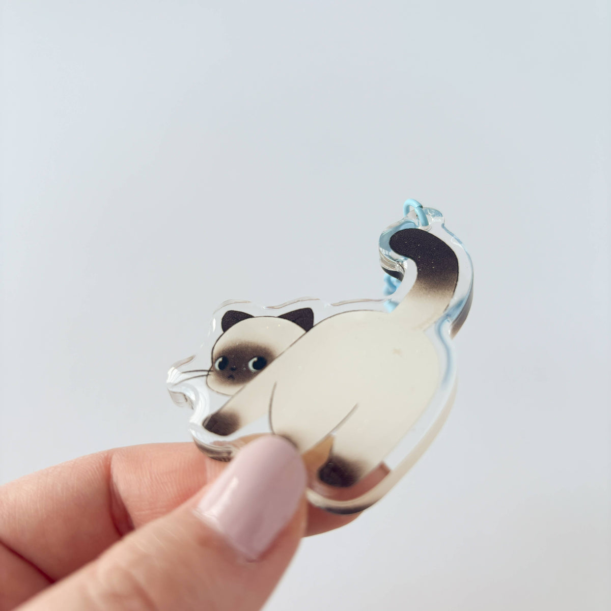 Cheeky Siamese Glitter Acrylic Keychain