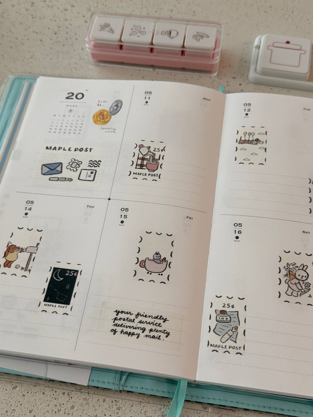 Maple post  - washi sticker sheet