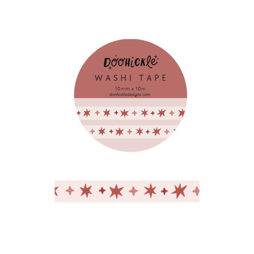 Pink Wonky Stars - Washi Tape - 10mm