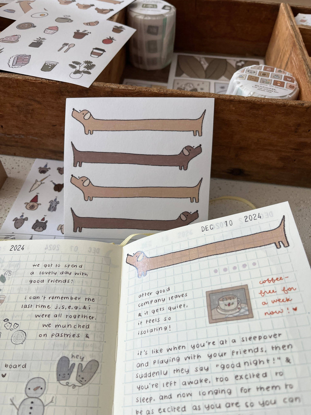 Dachshund - washi sticker sheet