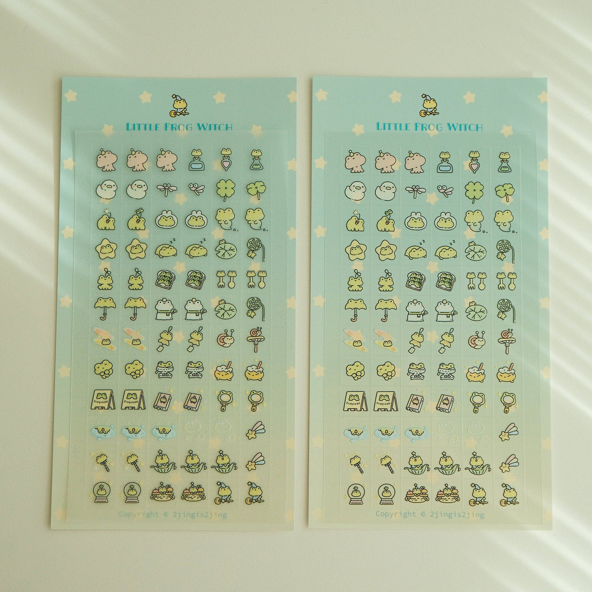 Little Frog Witch Sticker Sheet (little square)
