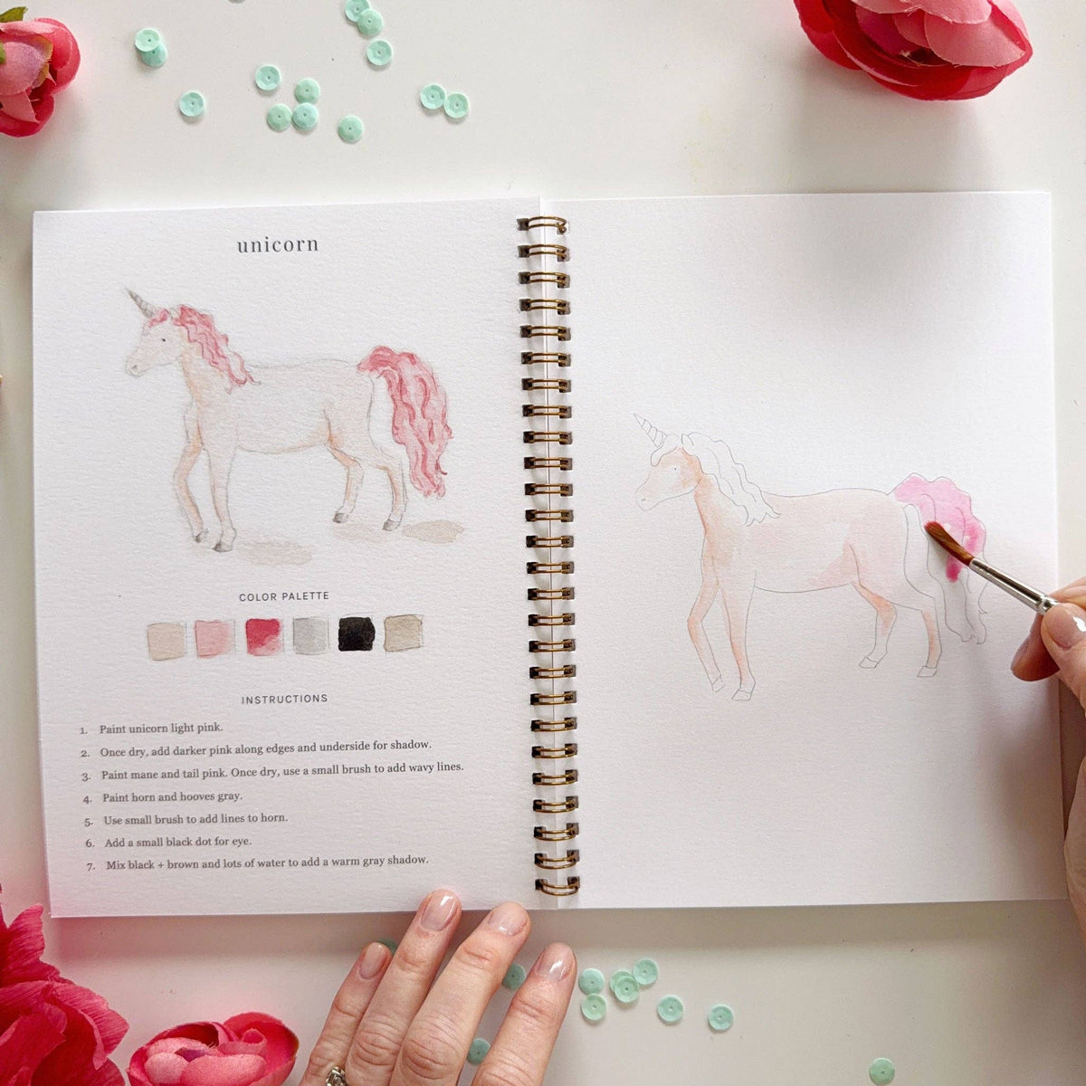 Fairytale watercolor workbook