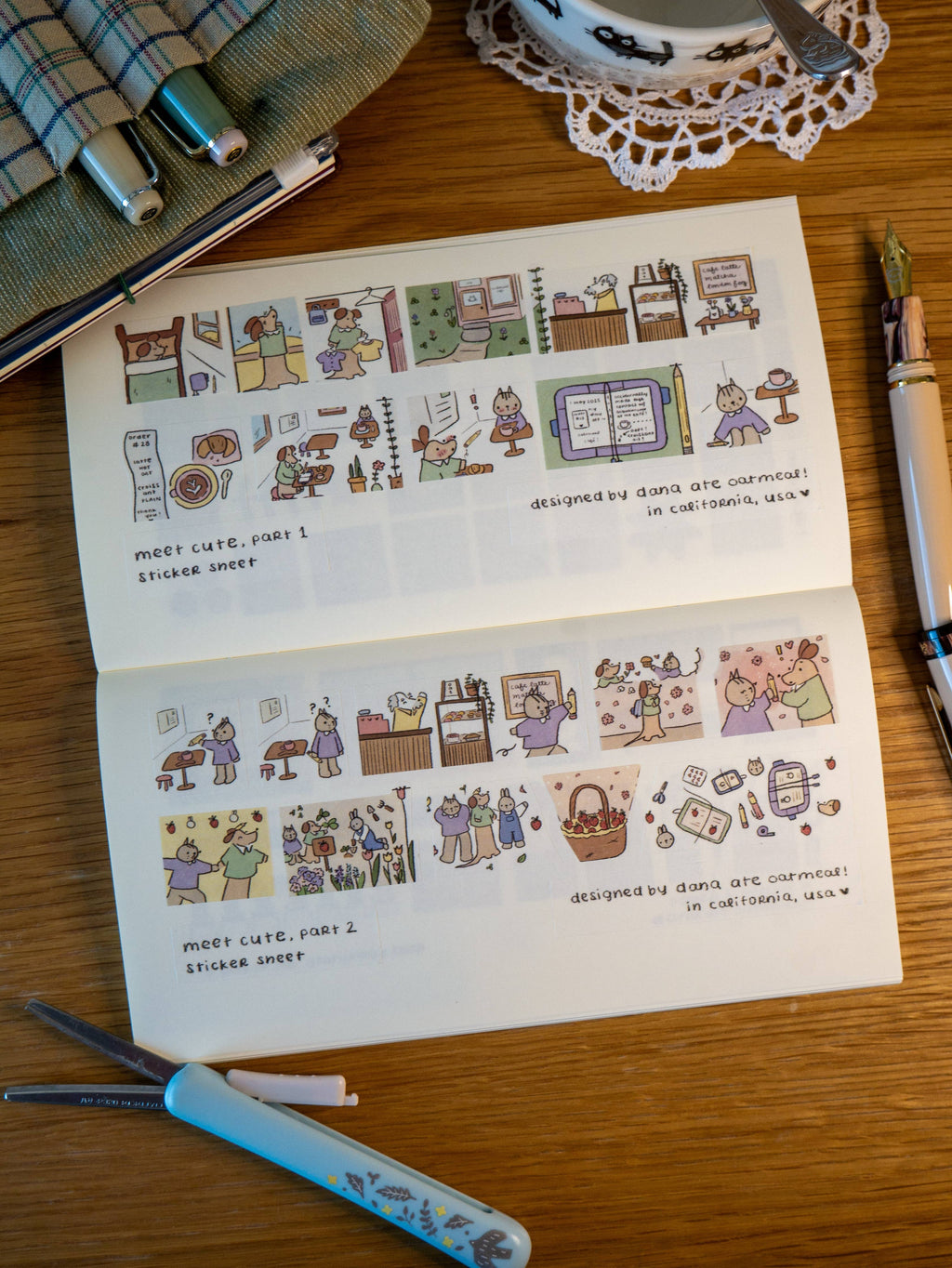 Meet cute - washi sticker sheet