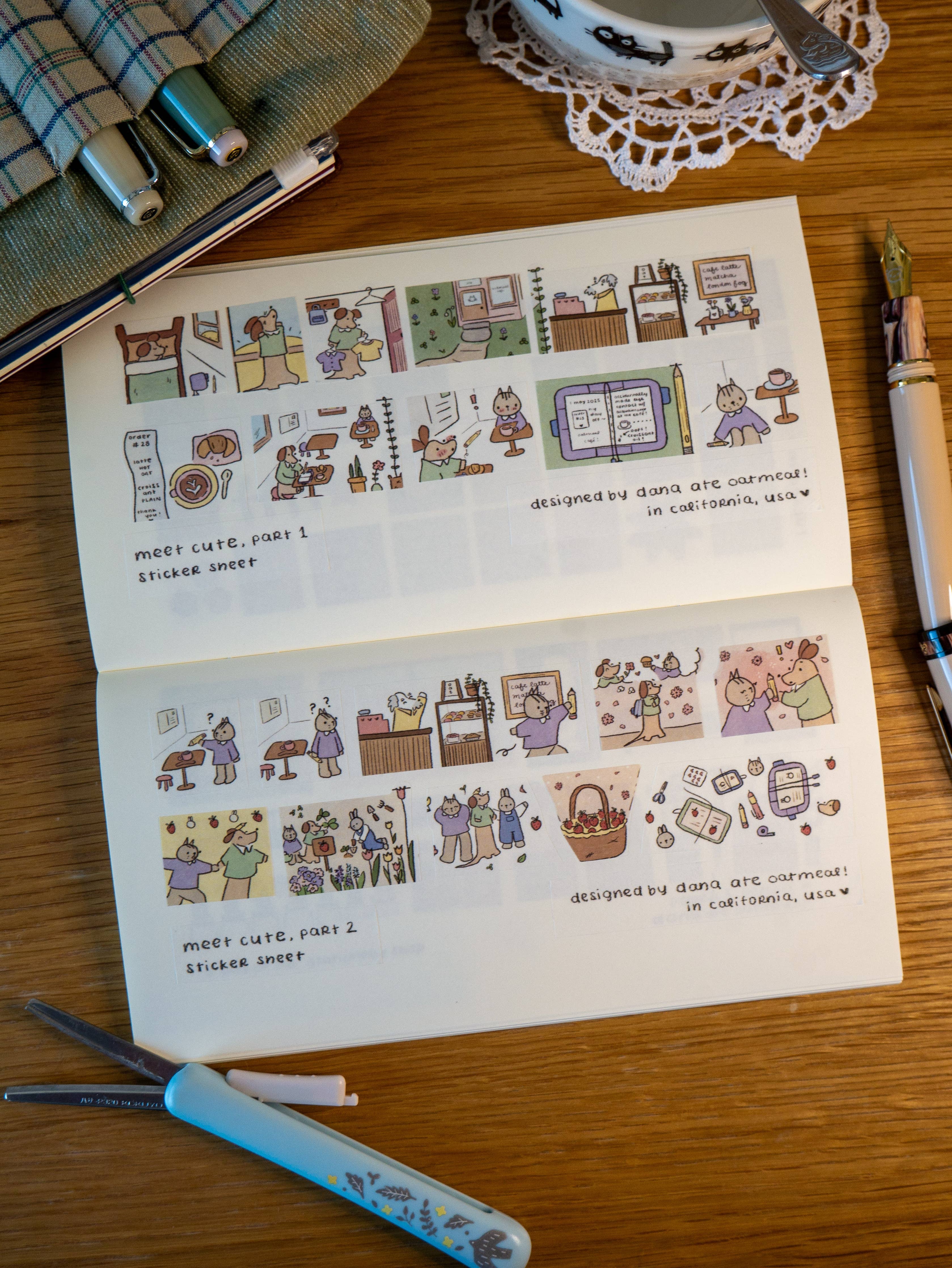Meet cute - washi sticker sheet