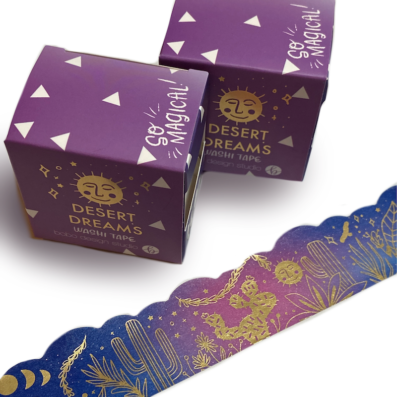 Desert Dreams - Gold Foil Cloud Cut - Washi Tape - 1"
