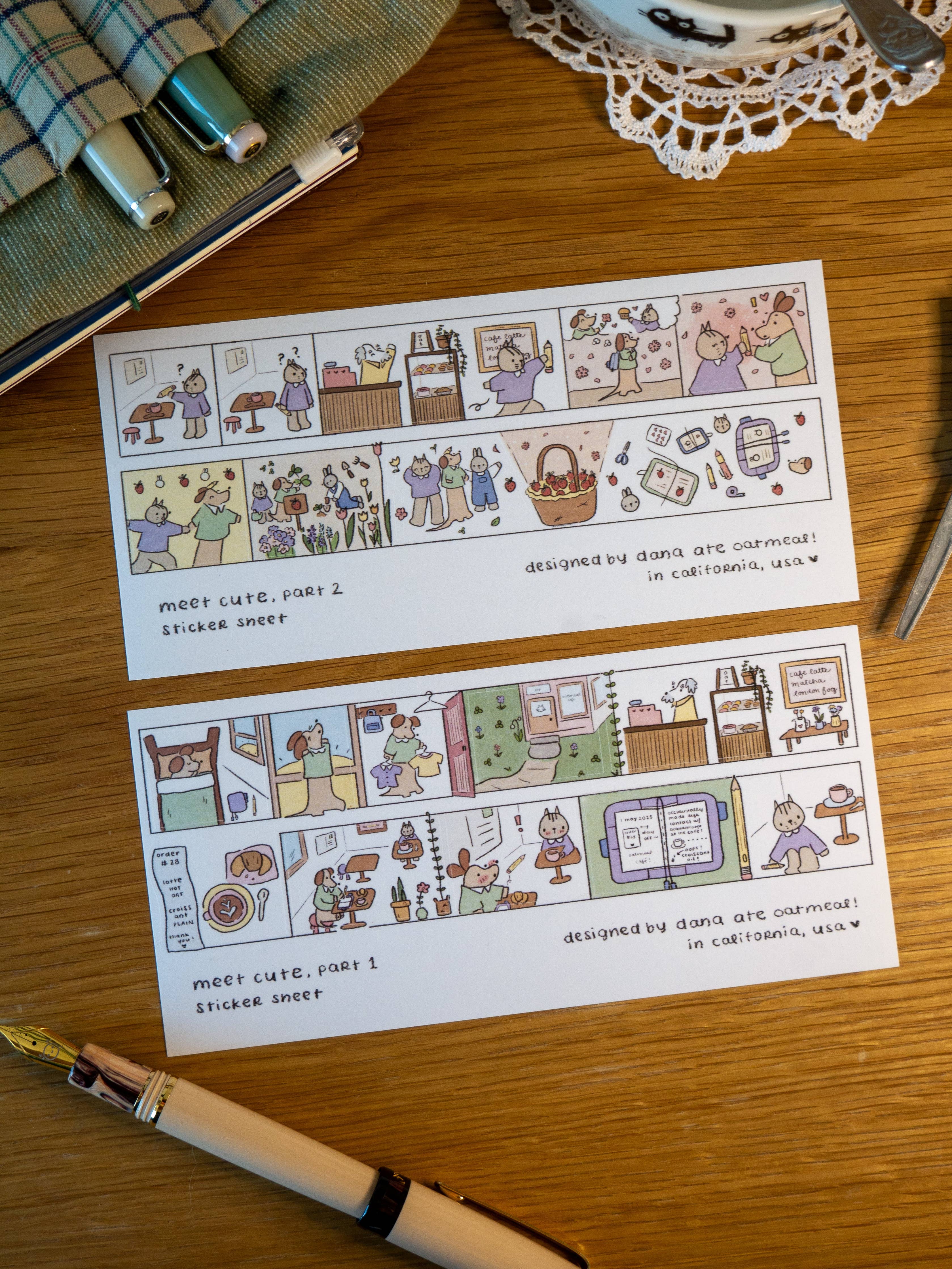 Meet cute - washi sticker sheet