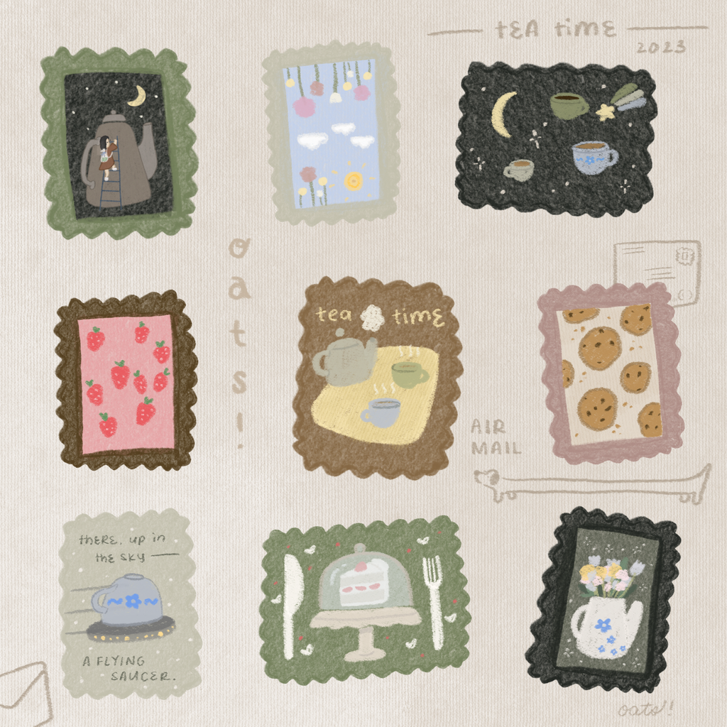 Tea in the sky - washi sticker sheet