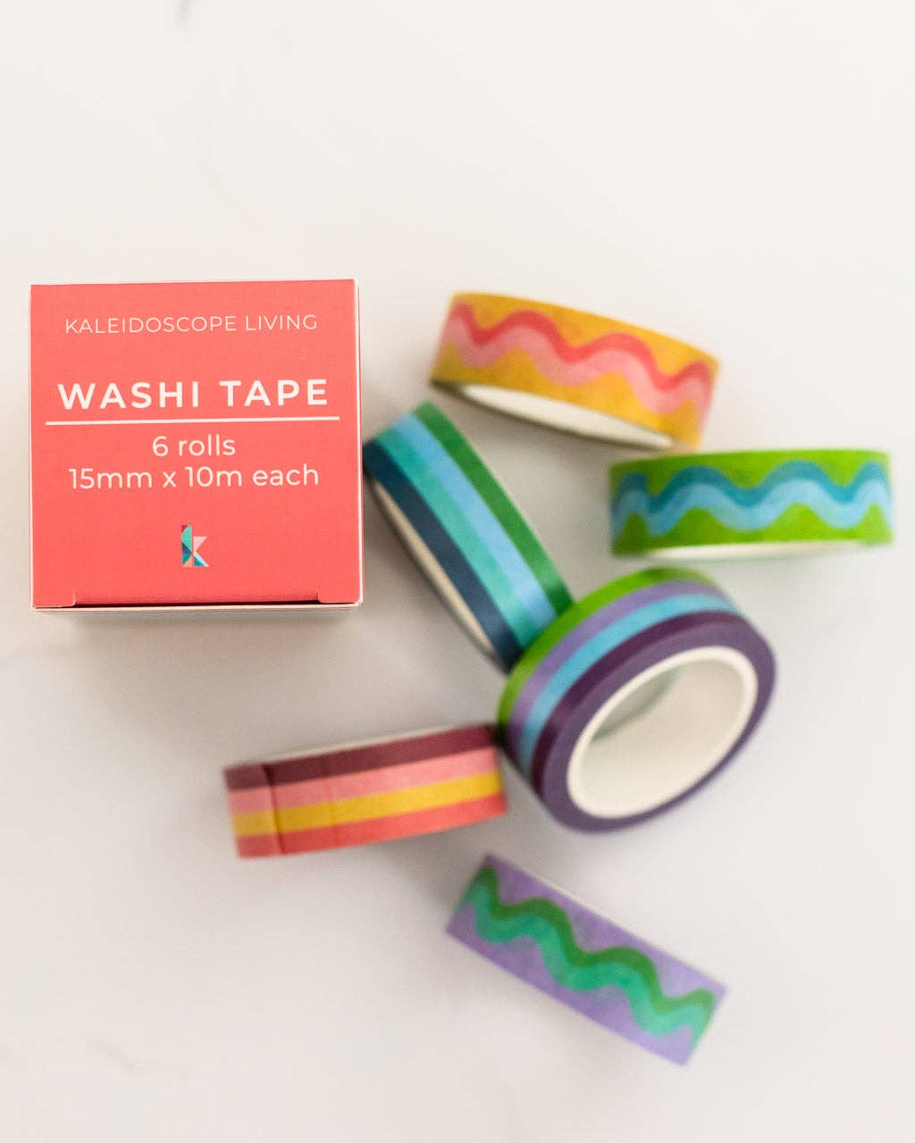 Colorful Squiggles & Stripes - Washi Tape- 15mm
