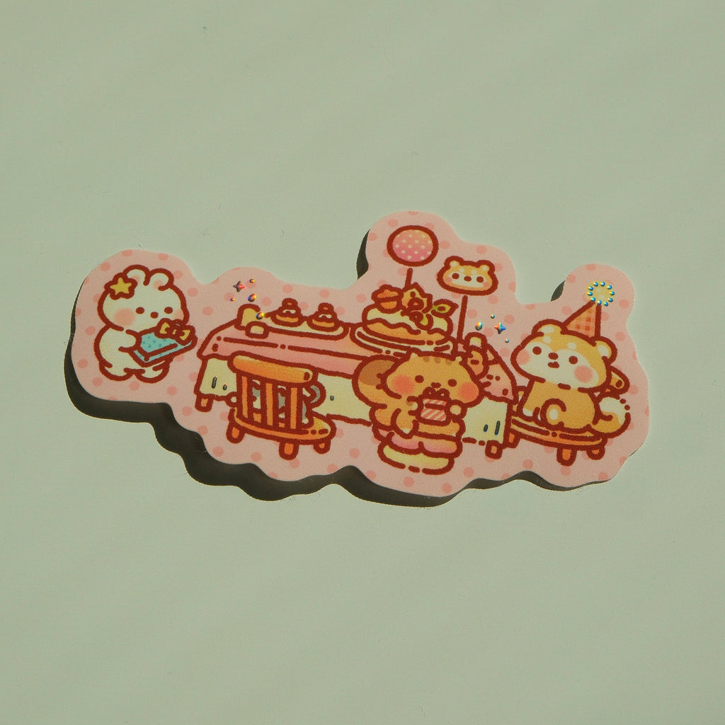 Birthday Party - Bunnie Island Dinner Table Series Foil Sticker