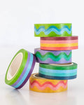 Colorful Squiggles & Stripes - Washi Tape- 15mm